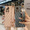 Luxury Gold Plating Cases For Samsung Galaxy A52 A72 A12 S21Plus Wrist Strap Holder Shockproof Soft Phone Cover Shell