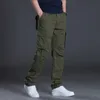 Męskie spodnie Cargo Casual Mężczyźni Wiosna Jesień Baggy Regularne Spodnie Bawełniane Moda Mężczyzna Combat Tactical Camouflage Multi Kieszenie Odzież Odzież