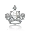 Simple Style S925 Princess Crown sterling silver Brooches for Women Scarf Tie Clother Wedding Buckle Brooch Pins Jewelry