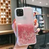 Vloeibare Quicksand Bling Glitter Phone Cases voor iPhone 12 11 PRO XS MAX X XR 6 6 S 8 7 Plus Samsung S20 S21 Opmerking 10 20 A70 Water Shine Silicon Cover