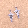 129pcs Antique Silver Bronze Plated caduceus medical symbol md Charms Pendant DIY Necklace Bracelet Bangle Findings 23*11mm
