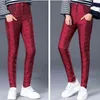 Warm Cotton Down Sweatpant Women Outdoor Thick High Waist Elastic Snow Pant Ladies Office Stretch Pencil Trousers Retro Leggings Y211115