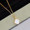 MINI Sweet Sterling Silver Classic 4/Four Leaf Clover Charm Carmele Starring Necklace 18K Gold Agate Shell of Pearl for Womengirls Wedding Jewelry Women Gifts