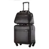 スーツケース 2021 高品質 16 "インチレトロ女性荷物旅行バッグハンドバッグローリングスーツケースセット車輪付き