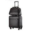 Suitcases 2021 High Quality 16" Inch Retro Women Luggage Travel Bag With Handbag Rolling Suitcase Set On Wheels