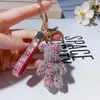 5Pcs Full Diamond Bear Doll Keychains Fashion Crystal Cute Cartoon Animal Keyring Pendant Car Chain Charm Trinket Gifts Accessories