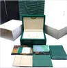 Designer Topquality Boxes Luxe groen horloge originele doos papieren kaart portemonnee cadeau dozen handtas voor 116660 116710 116520 116613 118239 ROX