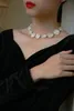 BaroqueInly Natural Button Pearl Sets Vintage Sieraden 925 Sterling Zilveren Ketting Chocker Dames Party Gift Fashion HQF1