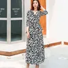 Kvinnor Boho Lång Maxi Dress Dot Bow Half ärmar es Polka Party Evening Sexy V-ringad Vestido Lady Summer Beach Sundress 210520