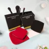 2021 Red Fashion Classic Folding Double Side Mirror Portable Hd Make-up Mirror And Magnifying Mirror With Flannelette Bag&Gift Box For VIP Client