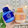 Creative mini plastic water Tumblers portable handle solid color sports small capacity cups easily cute cup