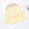 Kızların klima gömlek yaz ince üst bebek örme hırka güneş koruma giyim pamuk uzun kollu ceket P4717 210622
