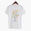 Esthetic Golden Poppy Floral Oversized T-shirt Harajuku Egirl Edgy Mode Dames Grafische T-shirt Blije uitdrukking Tops Leuke Cloth 210518