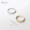 925 Sterling Silver Glittering Zircon Minimalist Stackable Gold Color Finger Slim Ring for Women Fine Jewelry 210707