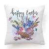 Cushion Covers Easter Pillow Covers Cartoon Eggs Bunny Flowers Printed Cushion Cover Decorative Pillows for Sofa Home Decor FY5172