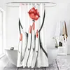 3Dデジタル印刷の抽象的な赤い唇女性シャワーカーテン防水ポリエステルの浴室のドアカーテン