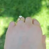 14k ouro amarelo 0.5ct 5mm engajamento de moissanite solitaire laborativo adulto diamante anel de casamento conjunto para mulheres