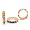 Konstgjord Diamant Studded Colorful Ring European And American Fashion Full Rhinestone Gold Rings