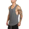 Märke Kläder Fitness Tank Topp Män Stringer Ärmlös Bodybuilding Muscle Shirt Workout Vest Gym Undershirt 210421