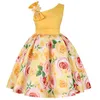 Summer Kids Flower Sukienki Dla Dziewczyn Boże Narodzenie Dzieci Odzież Dress Princess Birthday Wedding Party Girl Spódnica z łukiem 20220224 H1