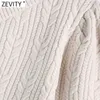 Zevity Women High Street Single Shoulder Solid Short Knitting Sweater Femme Chic Asymmetric Casual Slim Pullovers Tops S683 210603