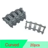 City Train Tracks Rail Straight Curved Cross Rails Building Blocks Set Bricks Modell Trein Railways Kompatibel Alla märken Q0624