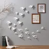 Pegatinas de pared 1 pieza 3D murales de pájaros de cerámica decoraciones colgantes manualidades adornos para el hogar ANDF889