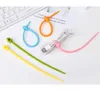 Silicone Strap Storage Soft Tape Data Buntband Sleepy Cable Organizer Winder Silicone buntband Sealing Rope Random Color