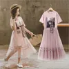Kleid für Mädchen Sommer Mädchen Spitzenkleider Kleidung Mode Party Ballkleid Kinder Muster Teenager Kind Kostüm 5–14 Jahre Q0716
