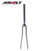 Airwolf 700C Carbon Fiber Road Bike Front Fork V Brake Track Bicycle Forks 100*9mm 28.6mm Rigid Straight Tube Bikes Parts 1 year warranty