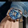 LIGE Men Watches Top Brand Luxury Blue Leather Chronograph Sport Watch For Mens Fashion Date Waterproof Clocks Reloj Hombre 210517