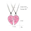 2st 3st Set Fashion Friends Stitching Pendant Necklace Creative Broken Heart Necklace BFF Friendship Gift for Girls G12062771