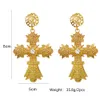 Geometry Texture Cross Dangle Earring For Women Charming Jewelry Romantic Accessories Glamour Vintage Wedding Preferred Advanced Wholesale