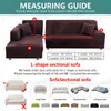 22 솔리드 컬러 Funda Sofa Elastica 1 2 3 4 Seater Sofa Chaise Cover 라운지 커버 S Modernos Para Sala 211116