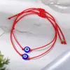 Handgemachte böse blaue Augenarmbänder eingestellt mit Karte rot schwarz String Armband Kabbalah Schutzluck Amulett für Frauen Männer Familie Freunde