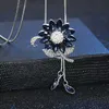 Nouveau pull en argent chaîne strass pendentif collier en gros bijoux de mariage hibou Bling cristal autrichien collier de mode coréenne DHL gratuit