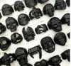 2021 new 100pcs/lot Gothic Punk Skull Rings black colour Tough Guy retro mix Styles Men's Women's Jewelry Gift(size:18mm-23mm)