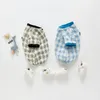 2021 INS baby kinder klettern strampler Kurzarm Plaid Oansatz Strampler 100% baumwolle Sommer junge Kleinkind Kleidung 0-2T