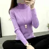 Suéter de invierno de punto Mujeres Turtleneck Moda Coreana Manga larga Cashmere Jumper Tricot Jersey Femenino 210421