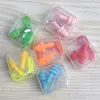 Plastic Earplugs Swimmers Soft and Flexible Ear care Plugs with rope for travelling sleeping reduce noise Earplug