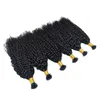 Afro Kinky Curly I Tip Haarverlängerungen, Microlinks, 100 % Remy-Menschenhaar-Webart, brasilianisches Naturschwarz, Ever Beauty 4B 4C, 100 g/Lot, 35,6–71,1 cm