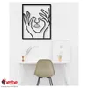 Legno Wall Art and Decoration Thinking Woman Colore nero Moderno Naturale Home Office 3D Creativo Elegante Soggiorno Camera da letto Cucina 211222