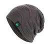 Beanie / Crânio Tampas Moda Homens Mulheres Inverno Hip Hop Punk Folha Verde Beanie Beanie Chapéu de lã de malha