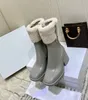 Fashion Wool Women Boots Square Toe Ladies Shoes Chunky Heels Ankle Boot Leisure Black Leather Platform Shoe Woman