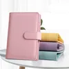 A6 PU Leather Notebook Notepads Cover Refillable 6 Ring Binder Loose Leaf Personal Organizer Blue Yellow Purple Pink KDJK2105