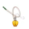 Mini bongo queimador de óleo de vidro em forma de maçã cachimbos de água para fumar com tubo de queimador de óleo de vidro masculino de 10 mm tubo de silicone para acessórios para fumar