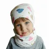 New Winter Children Scarf Hat Sets Cartoon Dinosaur Baby Head Cover Spring Warm Neck Collar Kids Beanies Set Cotton