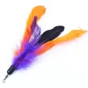 Color Multi Cat Toys Bird Feather Plastic Wand Plastic Diy Catstoys Parts Cat Supplies 18cm WHT0228