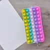 Игрушки Sensory Christmas Gift Rainbow Student Pencil Case Tush Bubble-Tie-Dye Красочный анти-стресс-образовательный взрослый, игрушки, детские школа оптовые 8742636