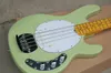 4 Strings Green Electric Bass Guitar with Chrome Hardware,White Pickguard,Humbucking pickups,Can be customized